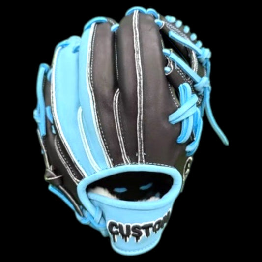CUSTOM Youth RawEdge Series 11.5” I-Web Baby Blue Black Baseball Gloves