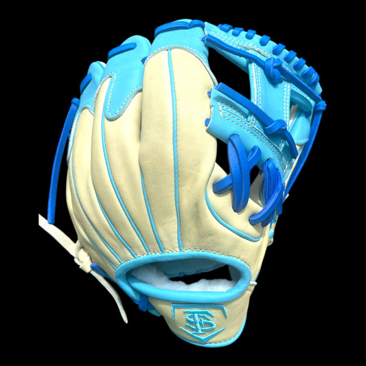 The Farm System Drip Series 11.5” Youth I-Web Baseball Glove Blonde Baby Blue