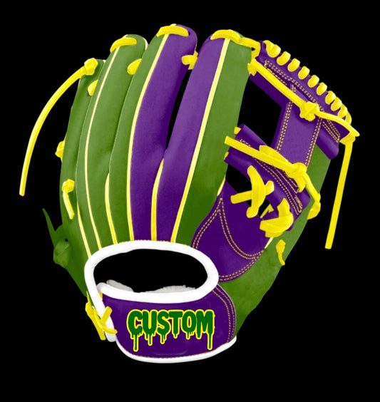 CUSTOM Mardi Gras Series 11.5” I-Web Purple Green Yellow Baseball Glove