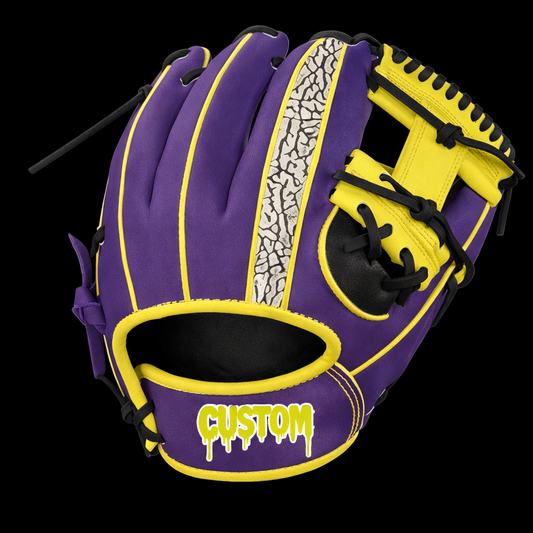 CUSTOM Youth Louisiana Edition Elephant Print Purple Gold I-Web Baseball Glove