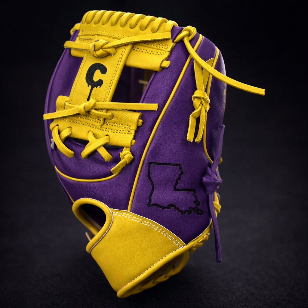 CUSTOM Youth Louisiana Edition 11.5” Purple Gold Baseball Glove